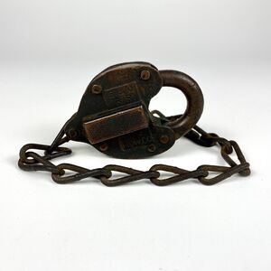 Antique Baltimore & Ohio Railroad Padlock Metal FS Hardware Heart Shaped No Key